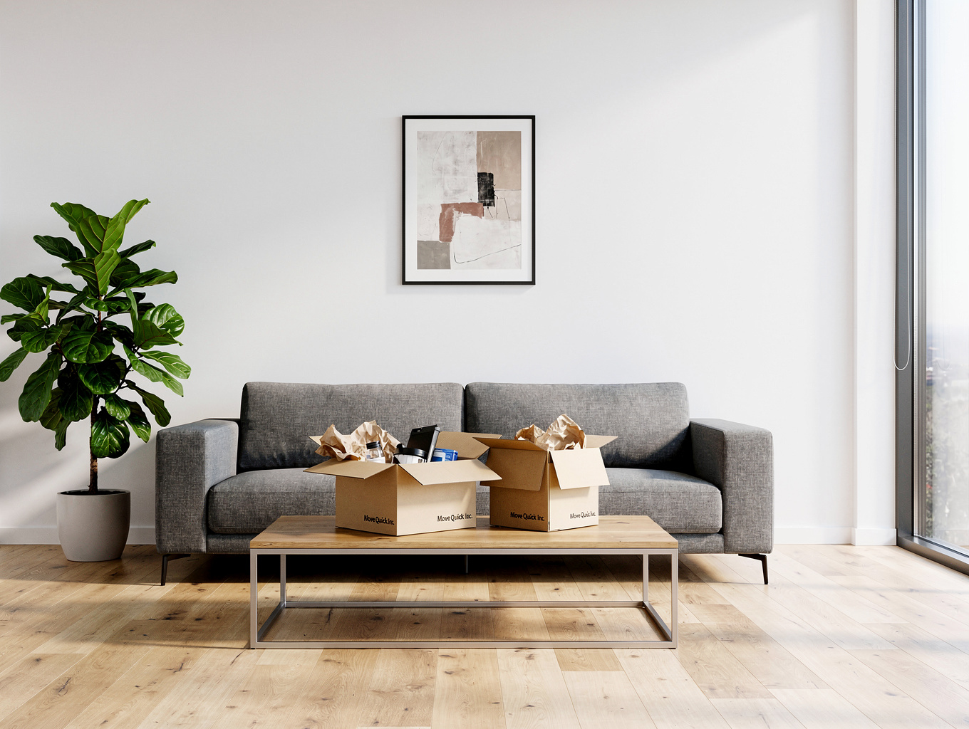 Professional movers carefully handling furniture in a Memphis home